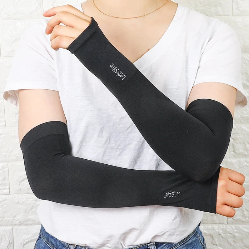 Summer Ice Silk Long Sleeves Anti-Sunburn Arm Cover Men Women Cuff New