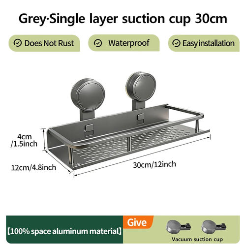 Multifunctional Suction Cup Rack Kitchen Utensils Storage Wall Mounted