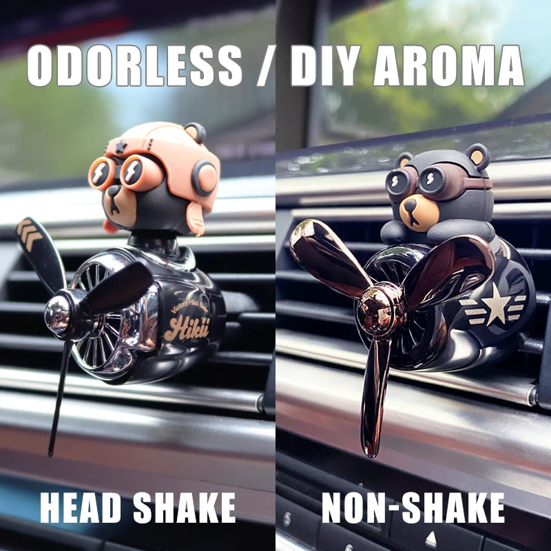 Odorless DIY Perfume Ornament Airplane Pilot Bear Car Air Freshener