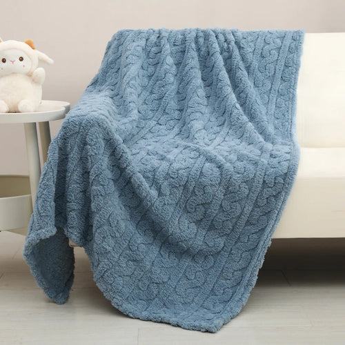 1 Coral Fleece Blanket for Babies and Children - Ultra-Soft Striped