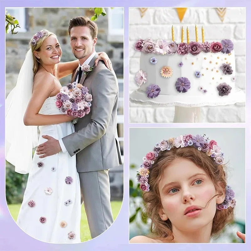 20Pcs/set 4cm Silk Rose Artificial Daisies Flower Heads for Craft