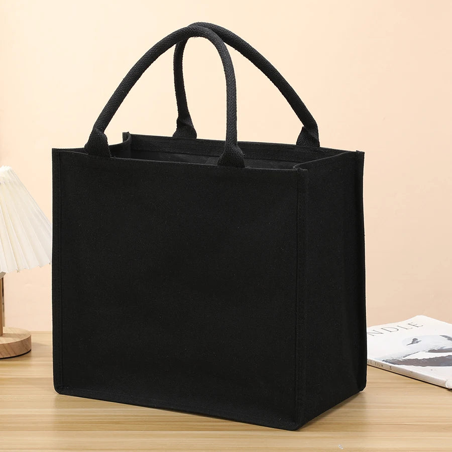 Leisure thickened handheld canvas tote bag black three-dimensional men