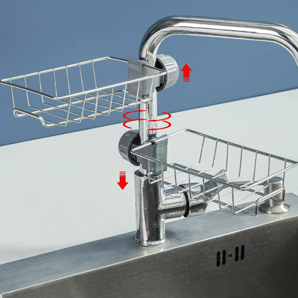 Kitchen Sink Drain Rack Sponge Storage Flexible Faucet Holder Soap