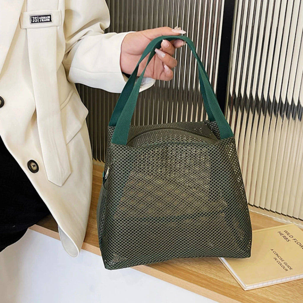 Large Capacity Travel Mesh Bag Portable Cosmetic Zipper Pouch