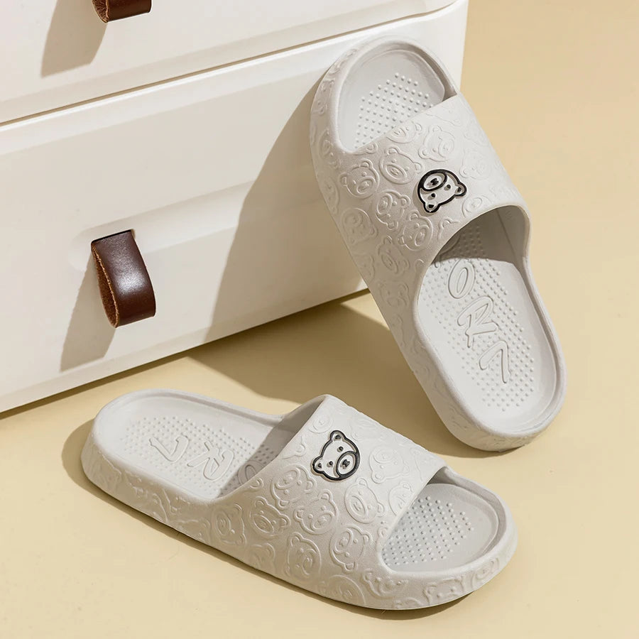 Summer Fashion Men's Slippers Printting Little Bear Sandals Indoor