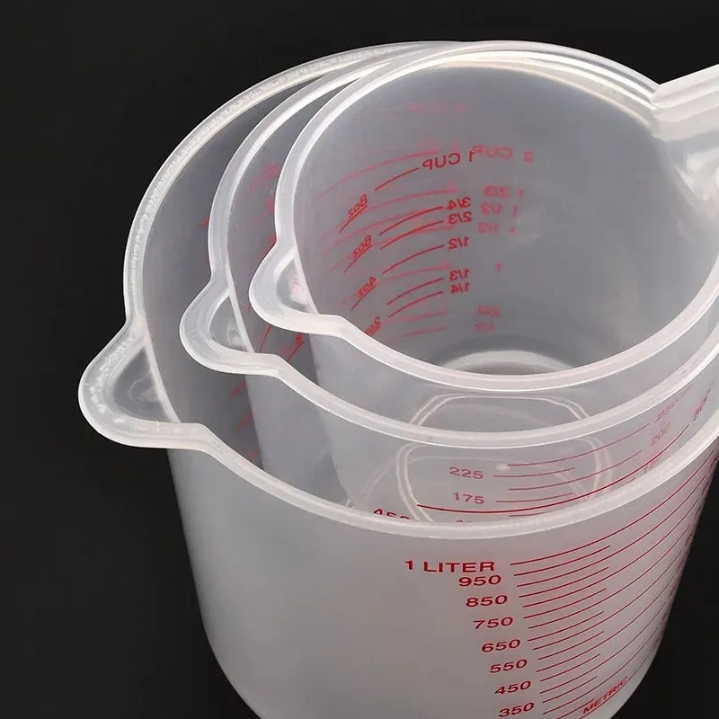 3 Pcs Baking Liquid Measuring Cups PVC Scale Cup Plastic