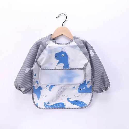 Waterproof Full Sleeve Baby Bibs Children Apron Long Sleeve Feeding