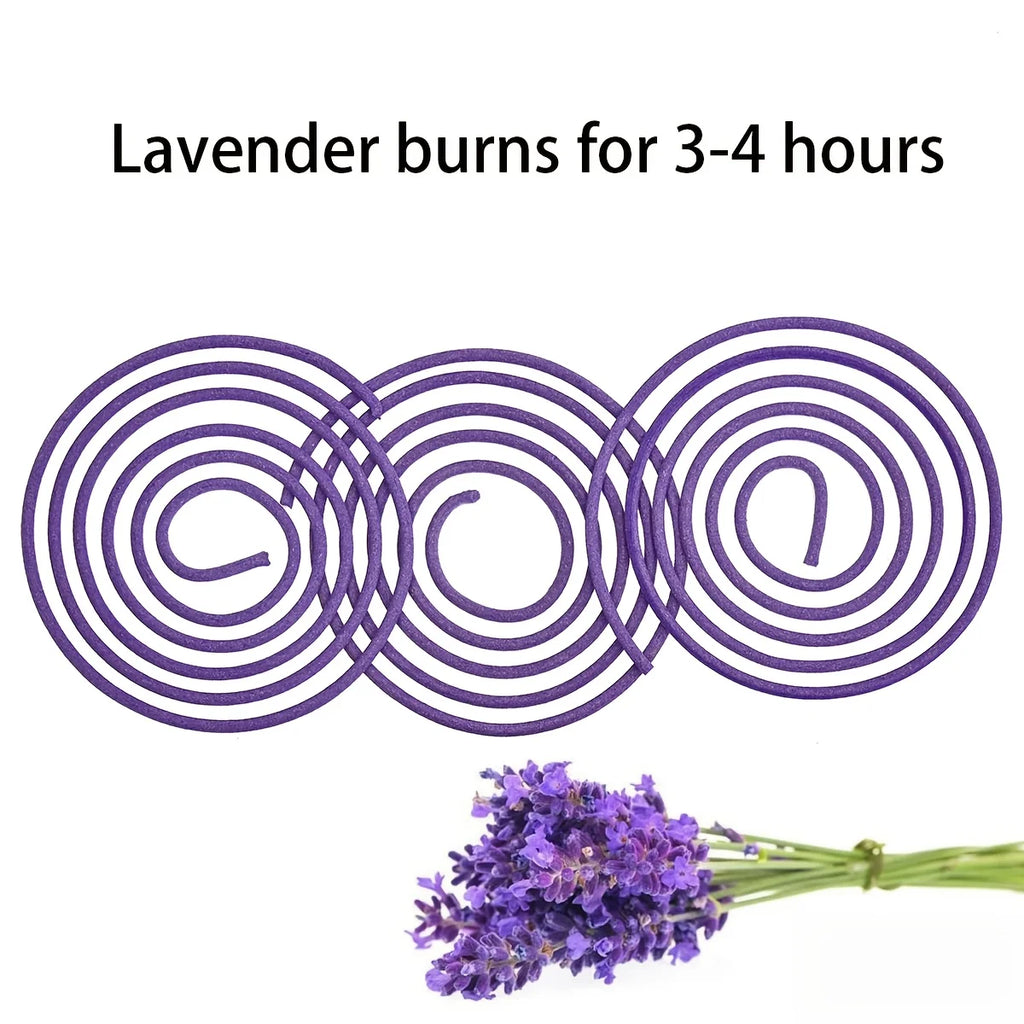50 Lavender Scented Spiral Candles, Burning Time 3-4 Hours
