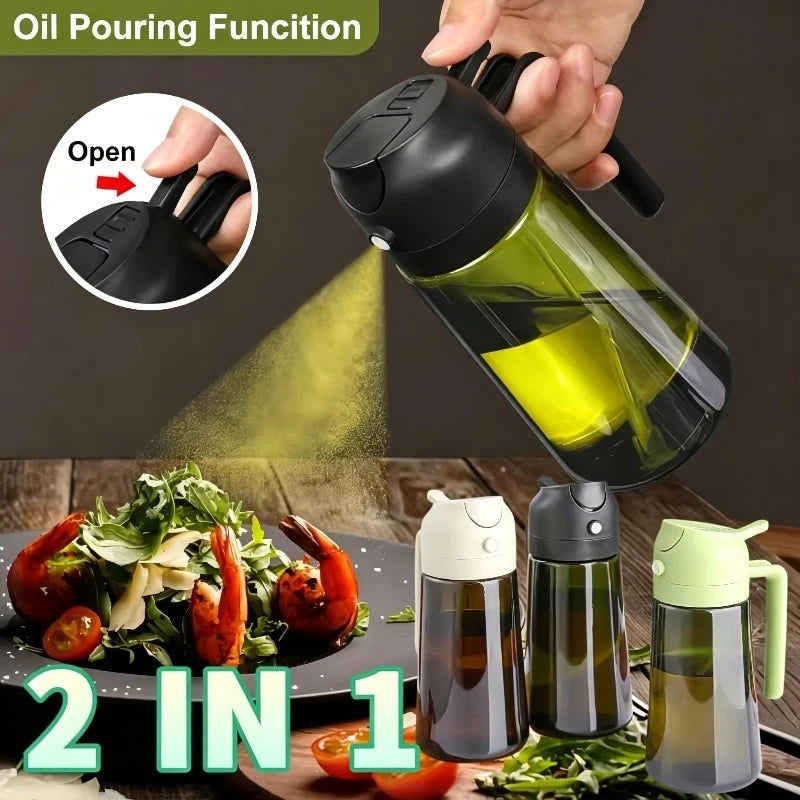 Oil Cruet Olive Oil Dispenser Sprayer for Cooking 2 in 1- Spray and