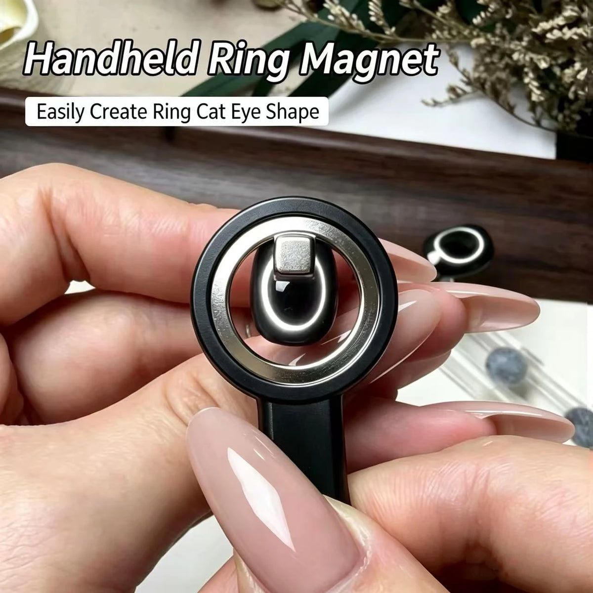 Halo Cat Eye Nail Magnet Ring Magnetic Tool with Handle for Cat Eye