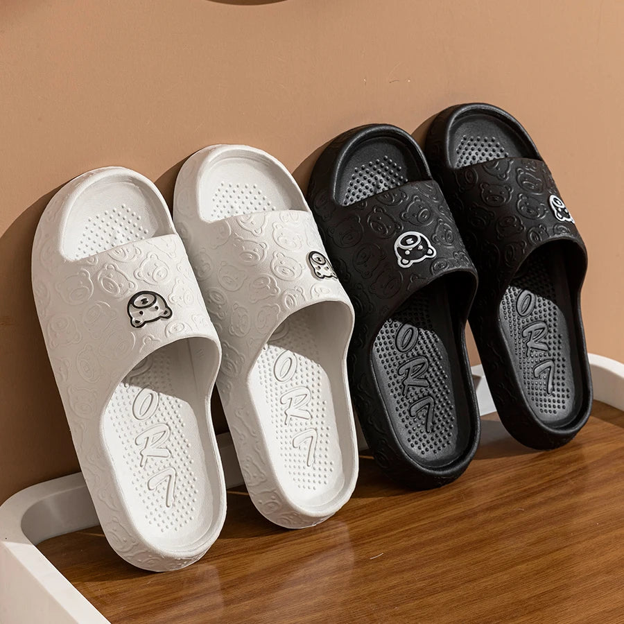 Summer Fashion Men's Slippers Printting Little Bear Sandals Indoor