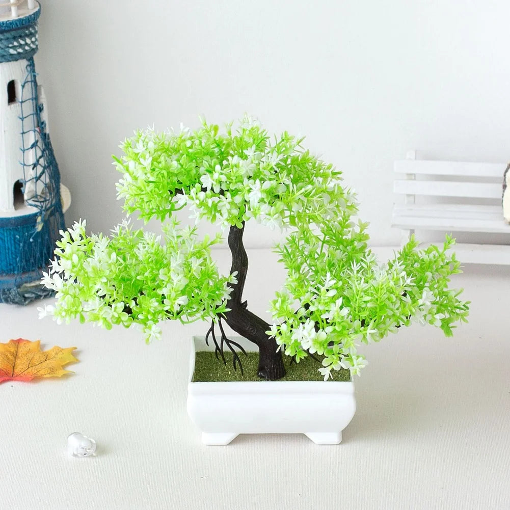 Artificial Plants Bonsai Small Tree Pot Fake Plant Flowers Potted