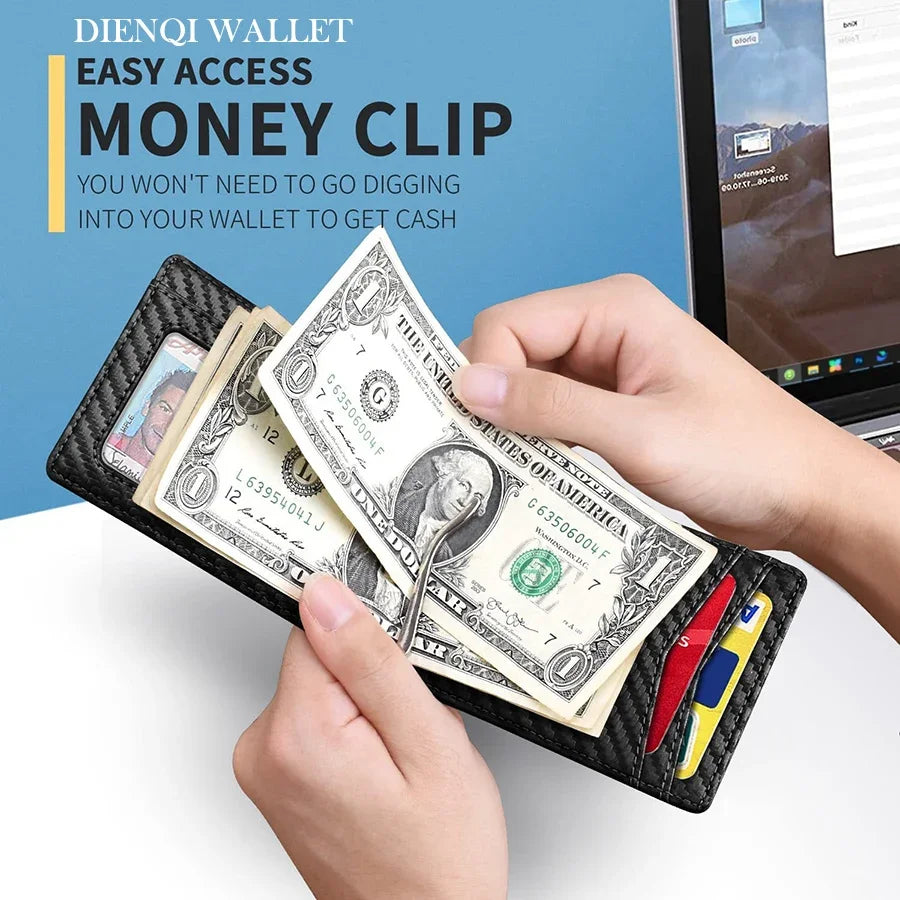 Synthetic Leather Slim Smart Wallet for Men Credit Card Holder Money