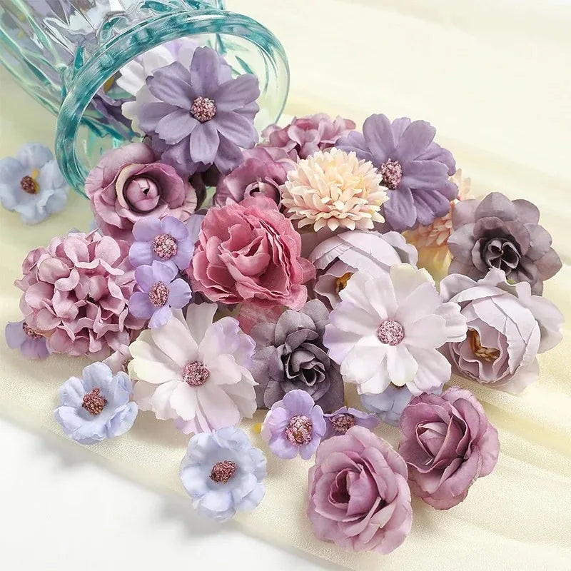 20Pcs/set 4cm Silk Rose Artificial Daisies Flower Heads for Craft