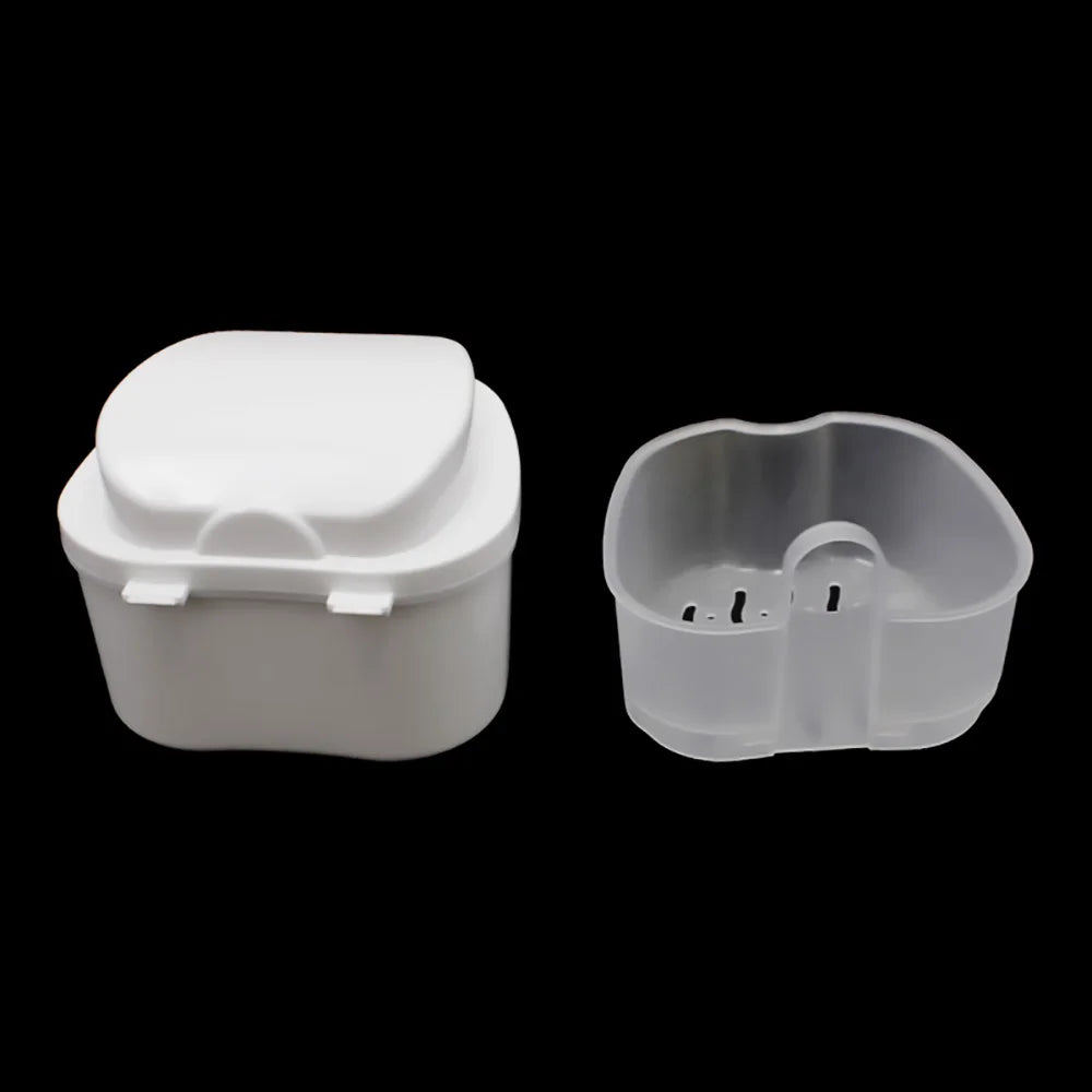 Denture Bath Box Organizer Dental False Teeth Storage Box with Hanging