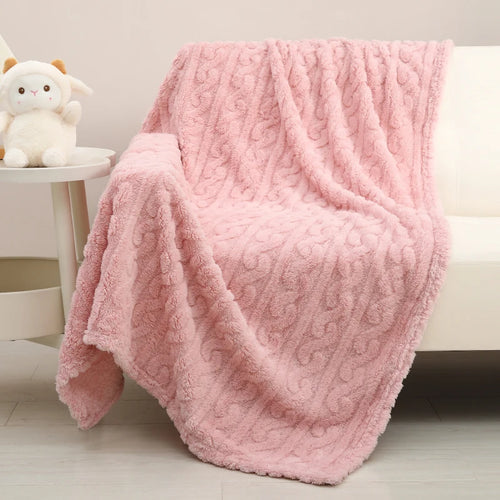 1 Coral Fleece Blanket for Babies and Children - Ultra-Soft Striped