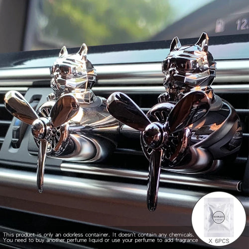 DIY Perfume Odorless Ornaments Airplane Pilot Bulldog Car Air Freshener