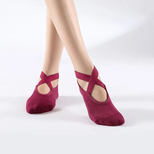 Bandage Yoga Socks for Women Pilates Ballet Dance Cotton Socks
