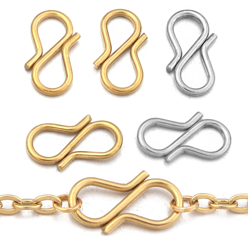 30pcs Stainless Steel S Shape End Clasps Hooks Chains Connectors For