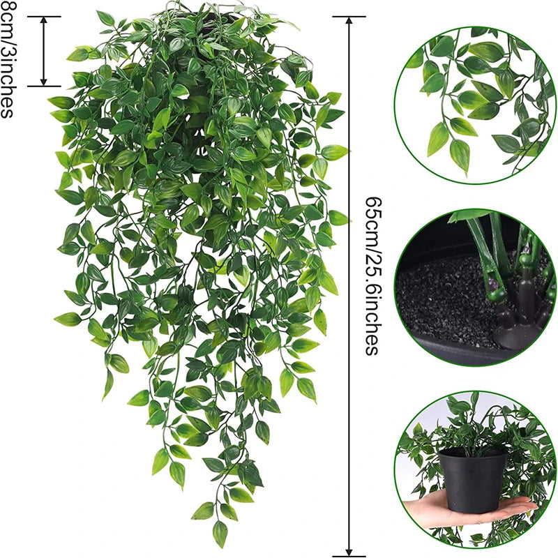 Artificial Ivy Plants Plastic Leaf With Pots Wedding New Year