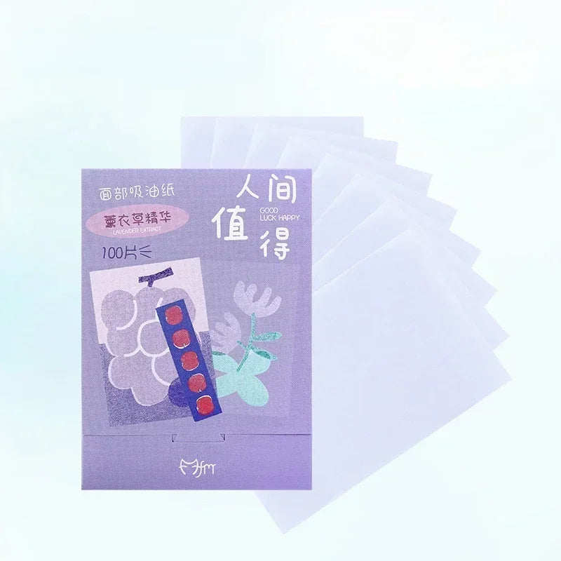 100pcs/set Portable Facial Oil Blotting Paper Matte Face Wipes Oil