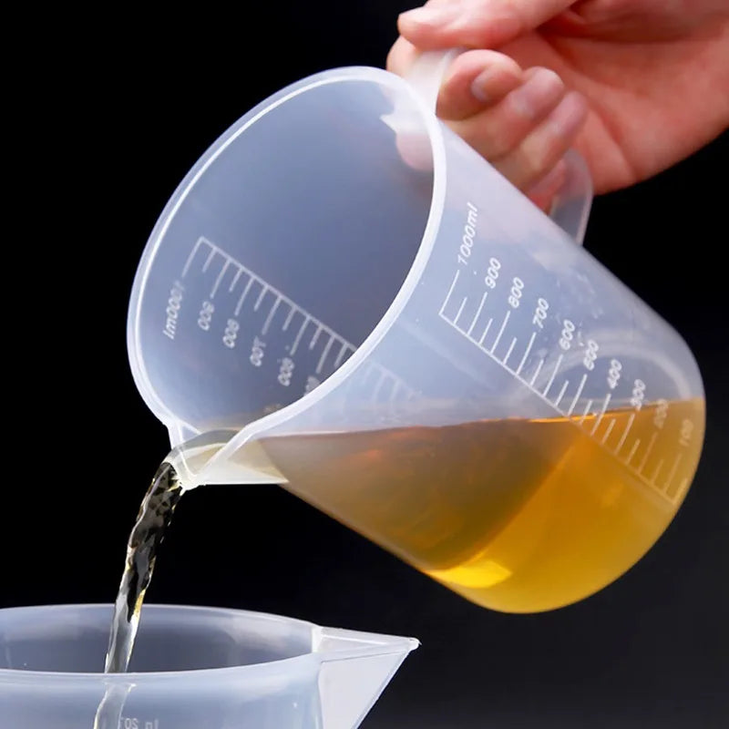 6Pcs Plastic Measuring Cups Set - Clear Graduated Beaker with Spout