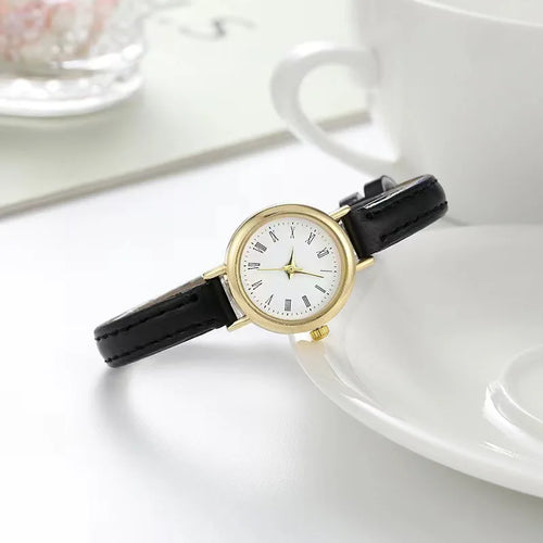 Women Watches Fashion Small Roma Dial Ladies Leather Band Quartz Watch