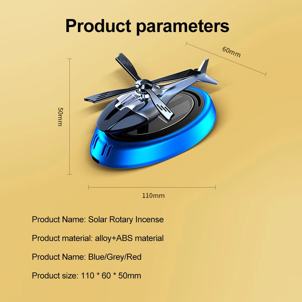 Solar Powered Rotation Helicopter Solar Aromatherapy Car Air Freshener