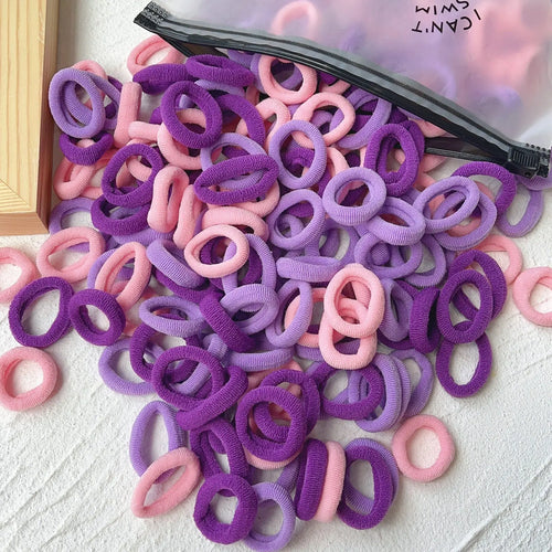 50PCS/Set Women Girls Basic Hair Bands  Simple Solid Colors Elastic
