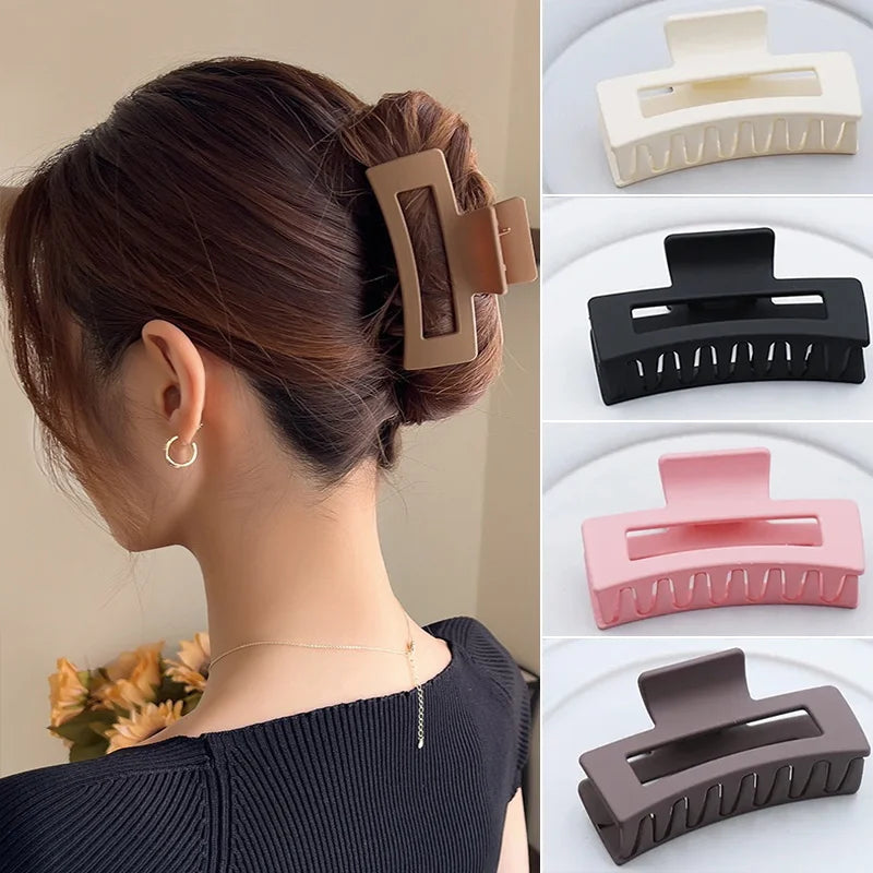Korean Women Girls Plastic Hair Claws Hair Clips Headwear Large Size