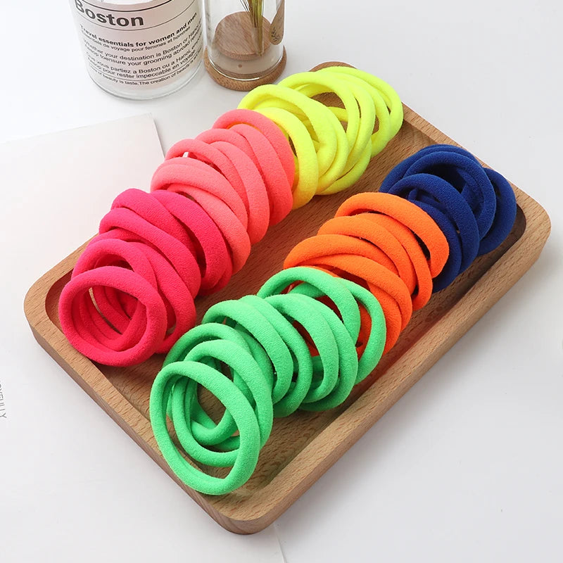 50 Pcs Girls Nylon Rubber Bands Elastic Hair Bands Hair Accessories