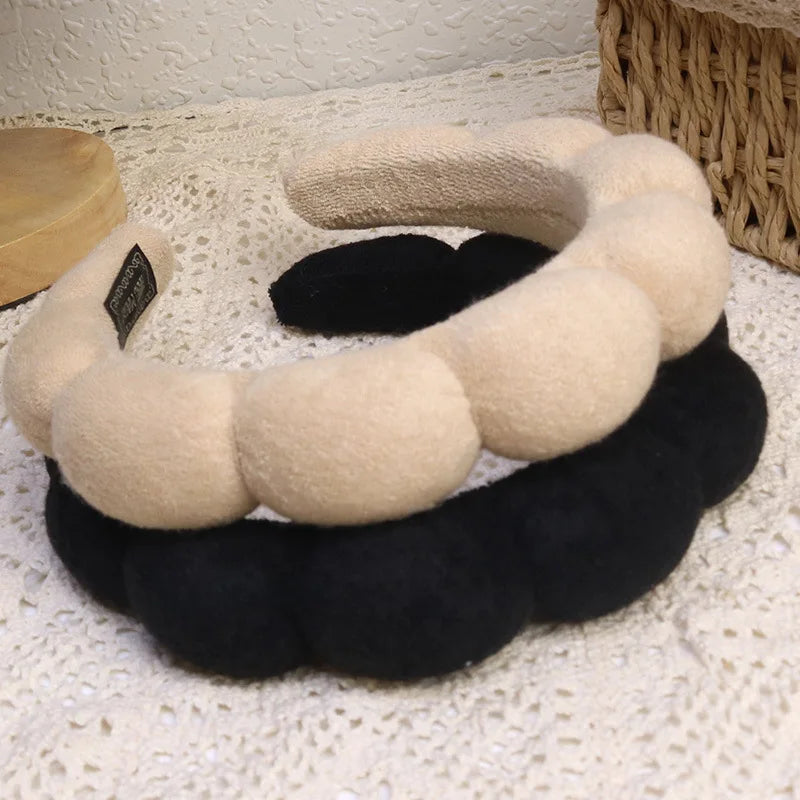 Fashion Microfiber Washing Wristbands Scrunchies Puffy Headband Spa