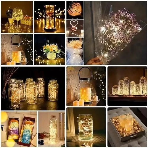 10 Pcs LED String Lights Battery Powered Colored Atmosphere Fairy