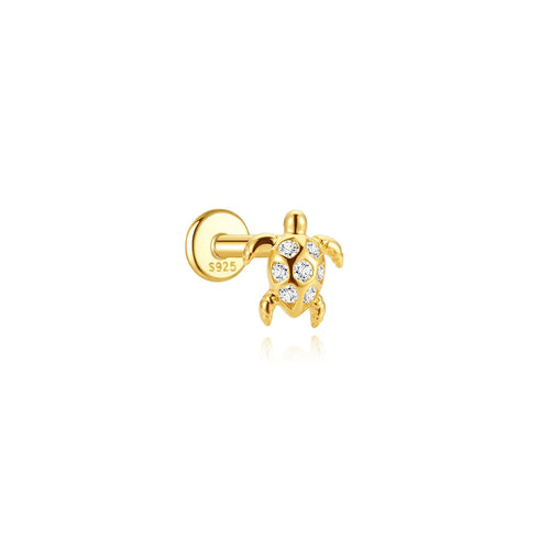 AIDE 1PC 925 Sterling Silver Lucky Red Koi Piercing Earring For Women