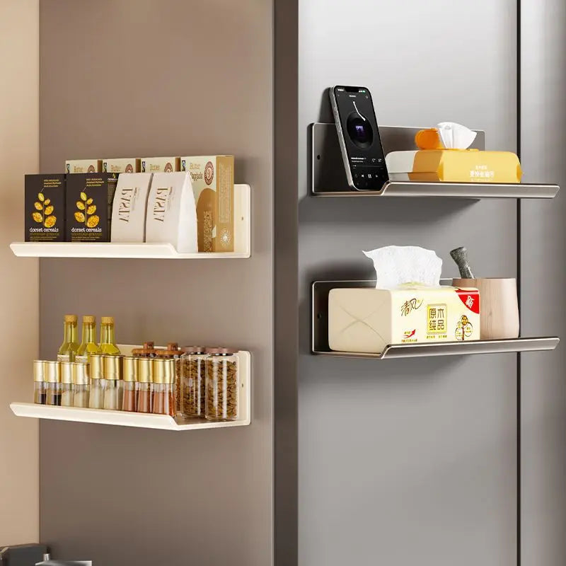 Magnetic Kitchen Refrigerator Storage Rack Without Punching