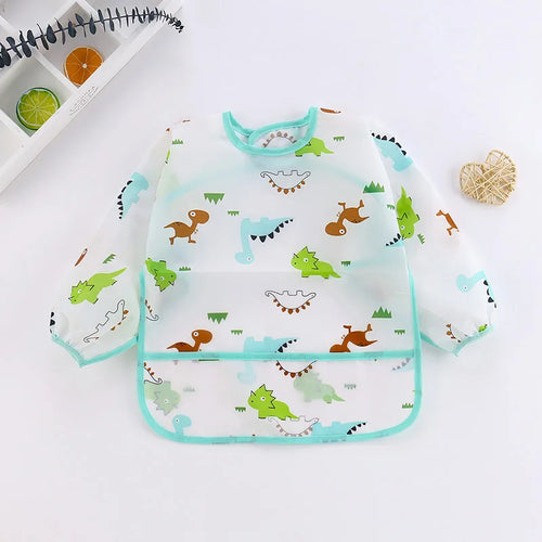 Waterproof Full Sleeve Baby Bibs Children Apron Long Sleeve Feeding