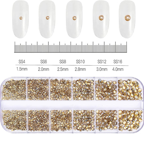 12Grids Mixed Mini Christmas Gems Nail Charms 2mm Luxury Crystal Nail