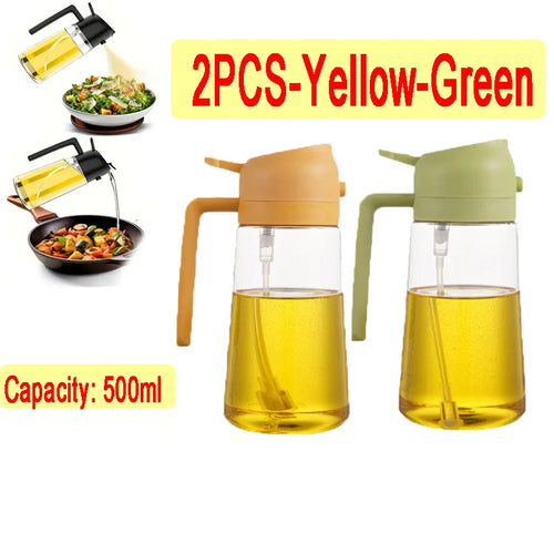 2in1 500ml Plastic Kitchen Oil Sprayer Spray Oil Olive Spray Bottle
