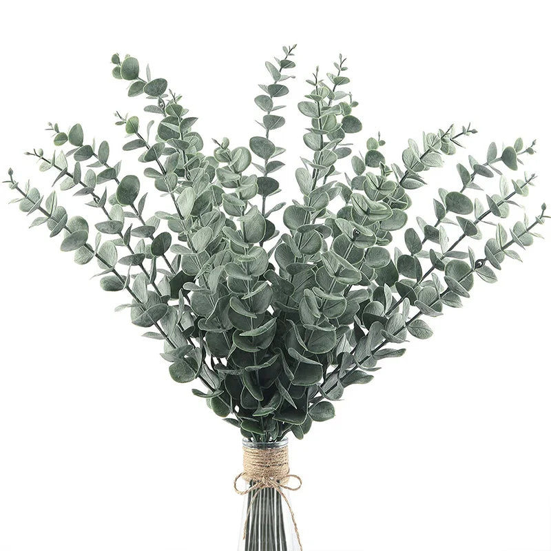 20 Pcs Artificial Eucalyptus Stems Leaves Green Eucalyptus Branches