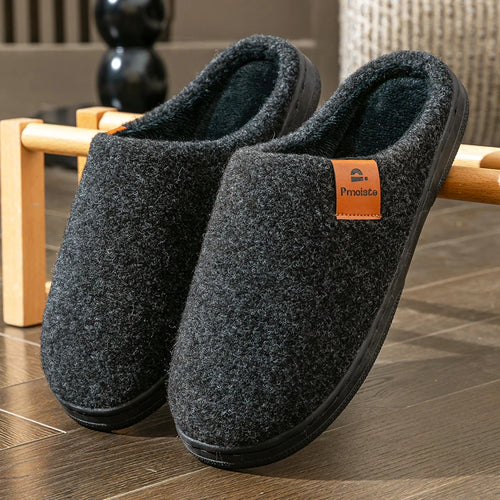 Winter Men Felt Platform  House Slippers Ultra Warm Cushion   Cozy