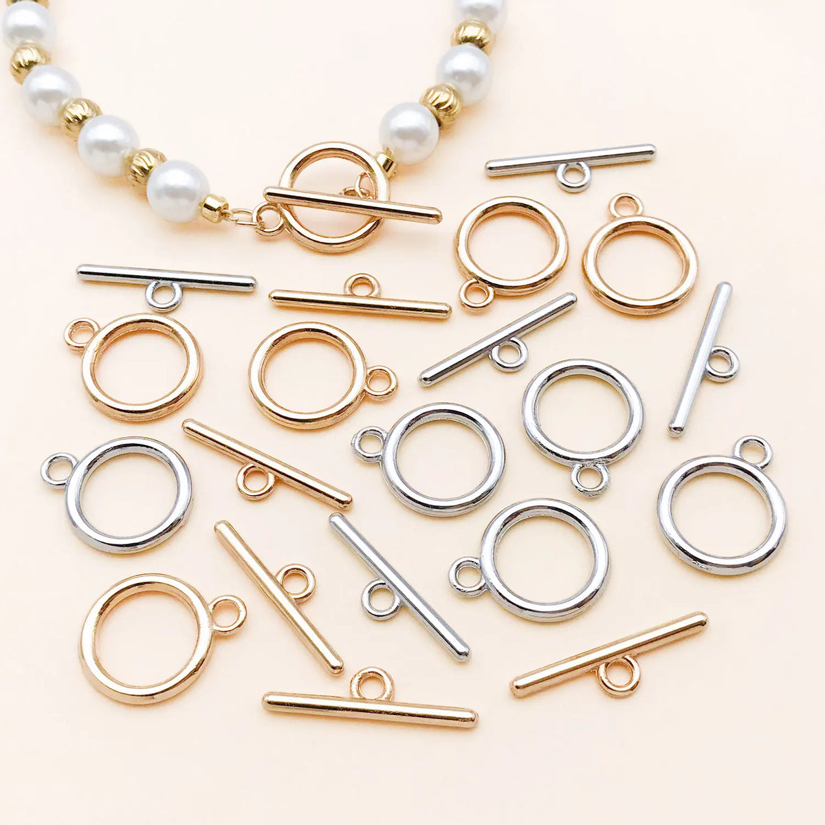 10Sets Totaling 20pcs 18K Real Gold Plated Geometry OT Clasp
