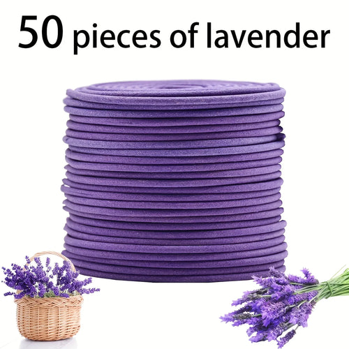 50 Lavender Scented Spiral Candles, Burning Time 3-4 Hours