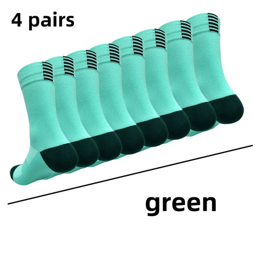 4 pairs Cycling Socks Running Quick Dry Medium Cylinder Men and Women