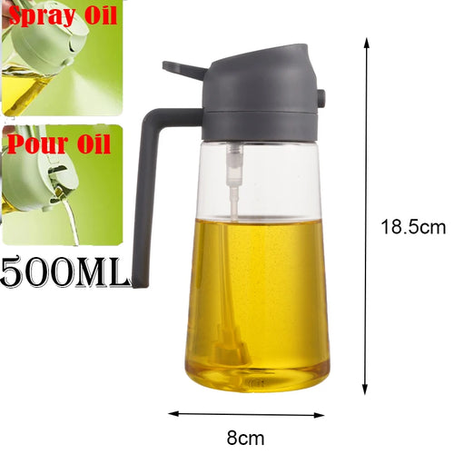 2in1 500ml Plastic Kitchen Oil Sprayer Spray Oil Olive Spray Bottle
