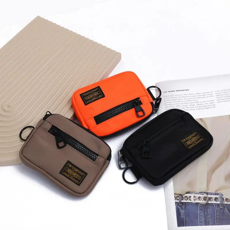 Casual Men's Coin Purse Canvas Zipper Short Wallet Retro Key Holder