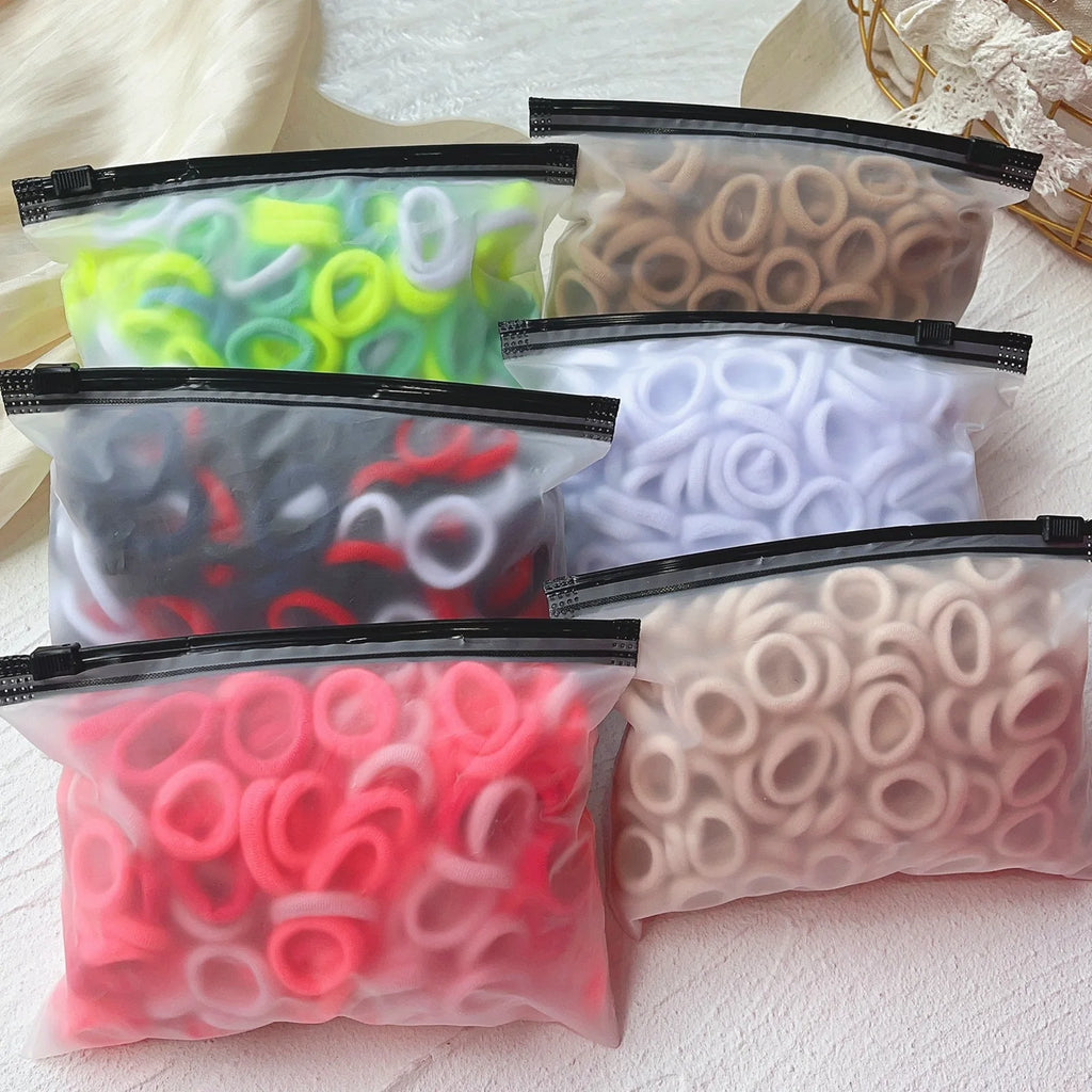 50PCS/Set Women Girls Basic Hair Bands  Simple Solid Colors Elastic