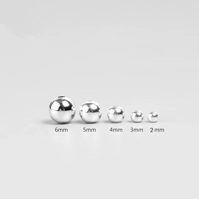 A Lot/pack 925 Sterling Silver Round Beads Spacer Beads for Jewelry
