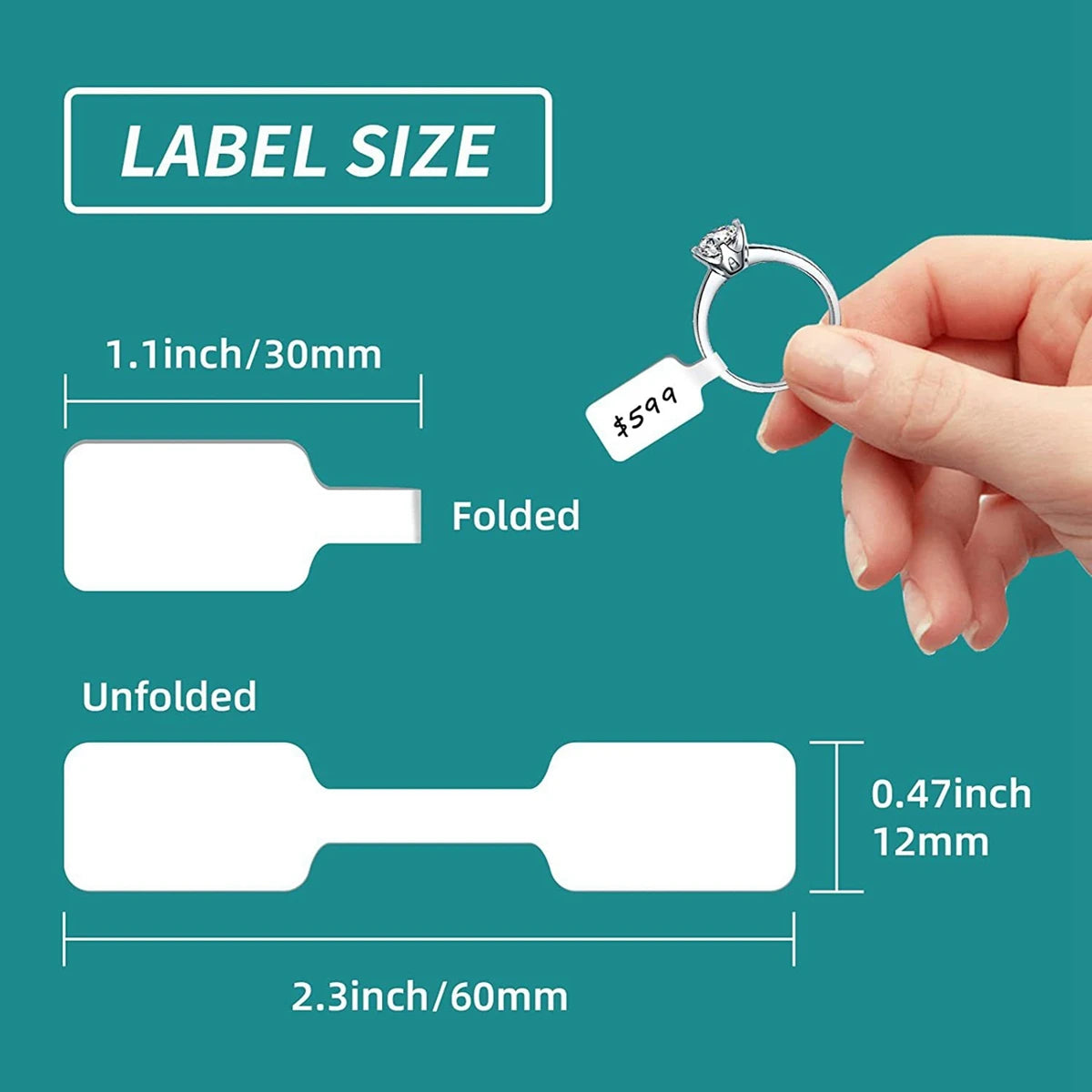 500pcs/roll Kraft Paper Price Stickers Jewelry Price Tags Self