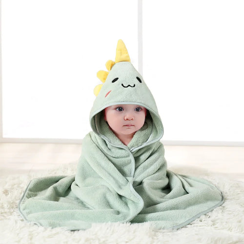 PANGDUBE Cartoon Animal Baby Bath Towel with Hood Coral Velvet Soft