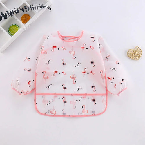 Waterproof Full Sleeve Baby Bibs Children Apron Long Sleeve Feeding